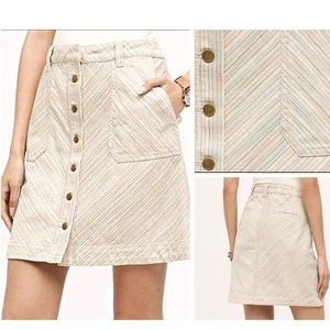 NWT: Anthropologie Pilcro Chino Stripe A-line miniskirt